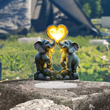Maxbell 2D Elephant Couple Decoration Desktop Ornament for Cabinet Shelf Dining Room