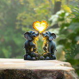 Maxbell 2D Elephant Couple Decoration Desktop Ornament for Cabinet Shelf Dining Room