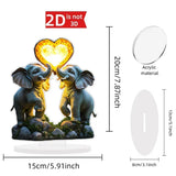 Maxbell 2D Elephant Couple Decoration Desktop Ornament for Cabinet Shelf Dining Room
