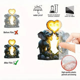 Maxbell 2D Elephant Couple Decoration Desktop Ornament for Cabinet Shelf Dining Room