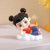 Maxbell Cute Nezha Action Figures Action Anime Model for Kids Adults Boys Girls Gift E