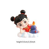 Maxbell Cute Nezha Action Figures Action Anime Model for Kids Adults Boys Girls Gift E