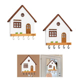 Maxbell Wooden Key Holder 5 Hooks Sturdy Wooden Key Hook for Entryway Indoor Hallway White
