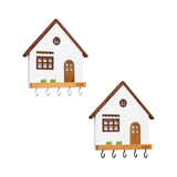 Maxbell Wooden Key Holder 5 Hooks Sturdy Wooden Key Hook for Entryway Indoor Hallway White