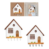 Maxbell Wooden Key Holder 5 Hooks Sturdy Wooden Key Hook for Entryway Indoor Hallway White