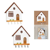 Maxbell Wooden Key Holder 5 Hooks Sturdy Wooden Key Hook for Entryway Indoor Hallway White