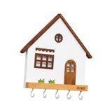 Maxbell Wooden Key Holder 5 Hooks Sturdy Wooden Key Hook for Entryway Indoor Hallway White