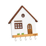 Maxbell Wooden Key Holder 5 Hooks Sturdy Wooden Key Hook for Entryway Indoor Hallway White