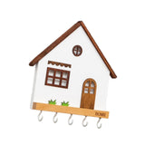 Maxbell Wooden Key Holder 5 Hooks Sturdy Wooden Key Hook for Entryway Indoor Hallway White