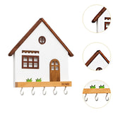 Maxbell Wooden Key Holder 5 Hooks Sturdy Wooden Key Hook for Entryway Indoor Hallway White