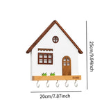 Maxbell Wooden Key Holder 5 Hooks Sturdy Wooden Key Hook for Entryway Indoor Hallway White