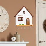 Maxbell Wooden Key Holder 5 Hooks Sturdy Wooden Key Hook for Entryway Indoor Hallway White