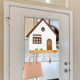 Maxbell Wooden Key Holder 5 Hooks Sturdy Wooden Key Hook for Entryway Indoor Hallway White