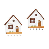Maxbell Wooden Key Holder 5 Hooks Sturdy Wooden Key Hook for Entryway Indoor Hallway White
