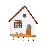 Maxbell Wooden Key Holder 5 Hooks Sturdy Wooden Key Hook for Entryway Indoor Hallway Black