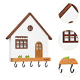 Maxbell Wooden Key Holder 5 Hooks Sturdy Wooden Key Hook for Entryway Indoor Hallway Black