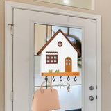 Maxbell Wooden Key Holder 5 Hooks Sturdy Wooden Key Hook for Entryway Indoor Hallway Black