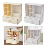 Maxbell Desk Organzier with Drawer Home Sticky Note Tray Stationary Makeup Organizer beige