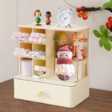 Maxbell Desk Organzier with Drawer Home Sticky Note Tray Stationary Makeup Organizer beige