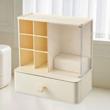 Maxbell Desk Organzier with Drawer Home Sticky Note Tray Stationary Makeup Organizer beige