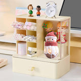 Maxbell Desk Organzier with Drawer Home Sticky Note Tray Stationary Makeup Organizer beige