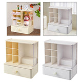 Maxbell Desk Organzier with Drawer Home Sticky Note Tray Stationary Makeup Organizer beige