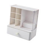 Maxbell Desk Organzier with Drawer Home Sticky Note Tray Stationary Makeup Organizer white
