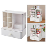 Maxbell Desk Organzier with Drawer Home Sticky Note Tray Stationary Makeup Organizer white