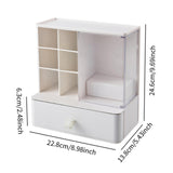 Maxbell Desk Organzier with Drawer Home Sticky Note Tray Stationary Makeup Organizer white