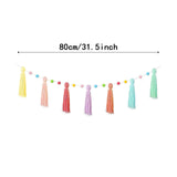 Maxbell Boho Tassel Garland with Colorful Balls for Graduation Party Supplies Style A