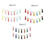 Maxbell Boho Tassel Garland with Colorful Balls for Graduation Party Supplies Style A