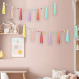 Maxbell Boho Tassel Garland with Colorful Balls for Graduation Party Supplies Style A