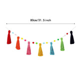 Maxbell Boho Tassel Garland with Colorful Balls for Graduation Party Supplies Style B