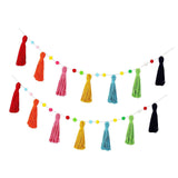 Maxbell Boho Tassel Garland with Colorful Balls for Graduation Party Supplies Style B
