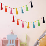 Maxbell Boho Tassel Garland with Colorful Balls for Graduation Party Supplies Style B