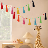 Maxbell Boho Tassel Garland with Colorful Balls for Graduation Party Supplies Style B