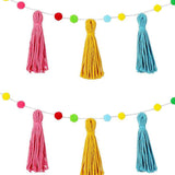 Maxbell Boho Tassel Garland with Colorful Balls for Graduation Party Supplies Style B