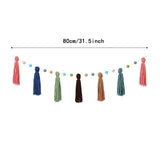 Maxbell Boho Tassel Garland with Colorful Balls for Graduation Party Supplies Style C