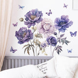 Maxbell Flower Butterfly Wall Sticker Decal Party Office Restroom Door PVC Wallpaper