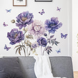 Maxbell Flower Butterfly Wall Sticker Decal Party Office Restroom Door PVC Wallpaper