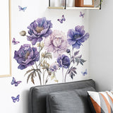 Maxbell Flower Butterfly Wall Sticker Decal Party Office Restroom Door PVC Wallpaper