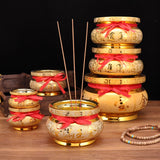 Maxbell Ceramic Incense Burner Offering Bowl Treasure Basin for Temple Offering Home
