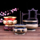 Maxbell Ceramic Incense Burner Offering Bowl Treasure Basin for Temple Offering Home