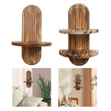Maxbell Oval Wall Shelf Modern Wooden Display Stand for Yard Dining Room Living Room 20cmx29.5cm Single Layer
