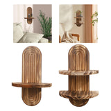 Maxbell Oval Wall Shelf Modern Wooden Display Stand for Yard Dining Room Living Room 20cmx29.5cm Single Layer