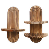 Maxbell Oval Wall Shelf Modern Wooden Display Stand for Yard Dining Room Living Room 20cmx29.5cm Single Layer