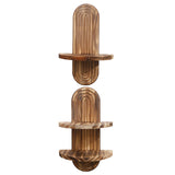 Maxbell Oval Wall Shelf Modern Wooden Display Stand for Yard Dining Room Living Room 20cmx29.5cm Single Layer