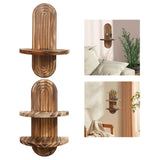 Maxbell Oval Wall Shelf Modern Wooden Display Stand for Yard Dining Room Living Room 20cmx29.5cm Single Layer