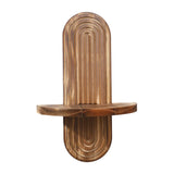 Maxbell Oval Wall Shelf Modern Wooden Display Stand for Yard Dining Room Living Room 20cmx29.5cm Single Layer