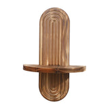 Maxbell Oval Wall Shelf Modern Wooden Display Stand for Yard Dining Room Living Room 20cmx29.5cm Single Layer